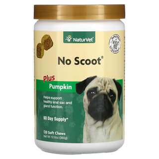 NaturVet, No Scoot Plus Pumpkin, Para perros, 120 comprimidos masticables blandos, 360 g (12,6 oz)