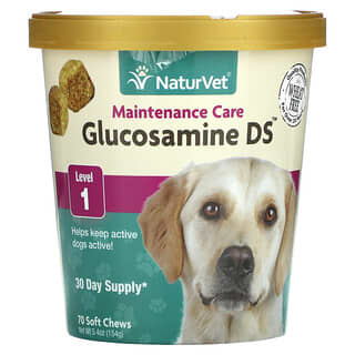 NaturVet, Glucosamine DS, soin d'entretien, Niveau 1, 70 gommes molles à croquer, 154 g (5,4 oz)