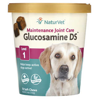 NaturVet, Glucosamine DS, Maintenance Joint Care, Level 1, 70 Soft Chews, 5.4 oz (154 g)
