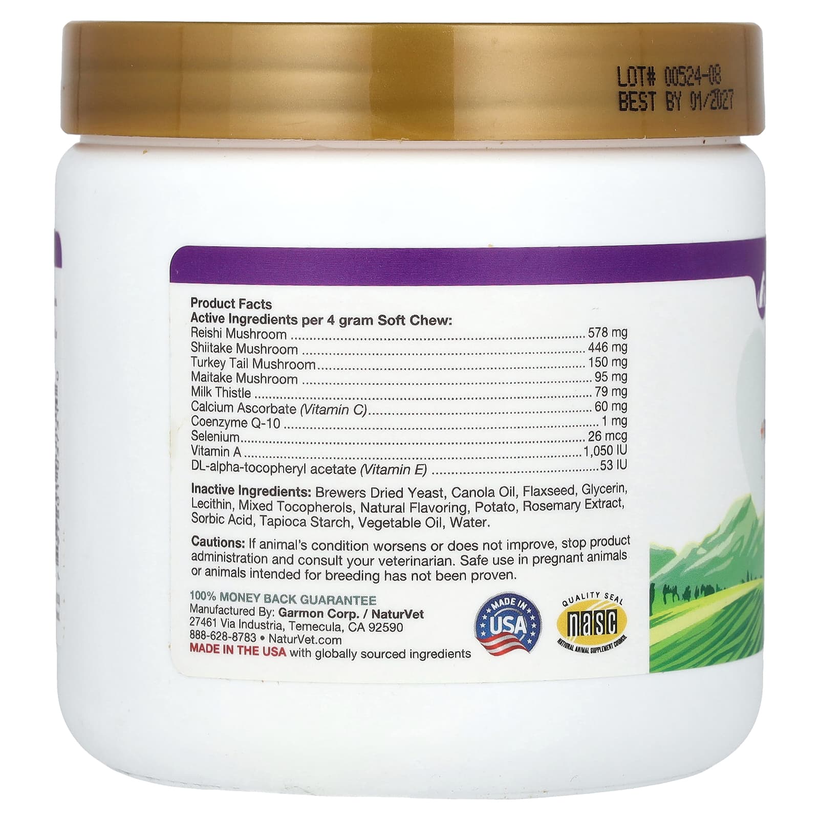 NaturVet, Mushroom Max + Reishi, Shiitake, Turkey Tail, Maitake, For