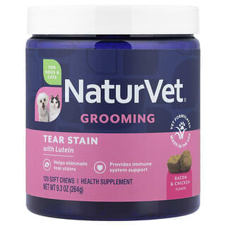 NaturVet, 눈물 자국 제거제, 루테인 함유, 반려견 및 반려묘용, 소프트츄 120개, 264g(9.3oz)