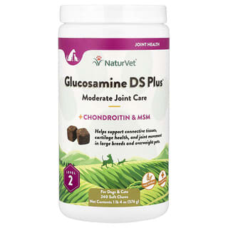NaturVet, Glucosamine DS Plus, Moderate Joint Care Plus Chondroitin & MSM, For Dogs & Cats, Level 2, 240 Soft Chews, 1 lb 4 oz (576 g)