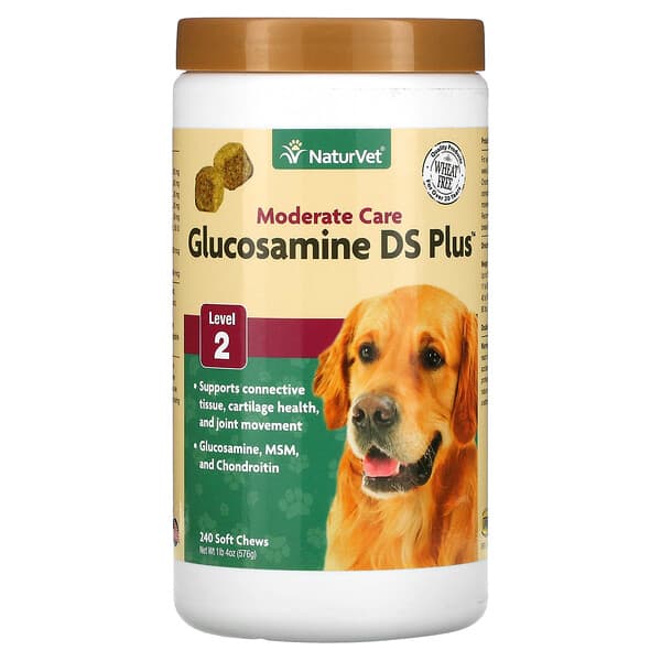 NaturVet, Glucosamine DS Plus, Moderate Care, Level 2, 240 Soft Chews