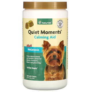 NaturVet, Quiet Moments, Suplemento calmante con melatonina, Para perros, 240 comprimidos masticables blandos, 528 g (18,6 oz)