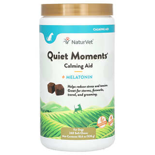 NaturVet, Quiet Moments, успокаивающее средство + мелатонин, для собак, 240 жевательных таблеток, 528 г (18,6 унции)