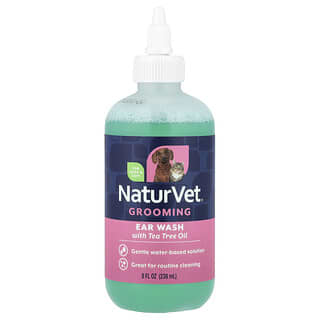 NaturVet, 귀 세척 플러스 티트리 오일, 베이비 파우더 향, 236ml(8fl oz)