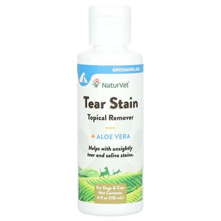 NaturVet, Tear Stain, Topical Remover + Aloe Vera, For Dogs & Cats, 4 fl oz (118 ml)