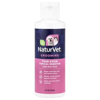 NaturVet, 눈물 자국, 국소 제거제, 알로에, 강아지 및 고양이용, 118ml(4fl oz)