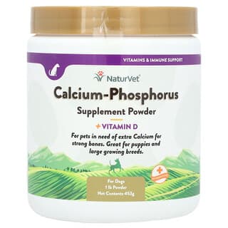NaturVet, Calcium-phosphore et vitamine D, Pour chiens, 453 g