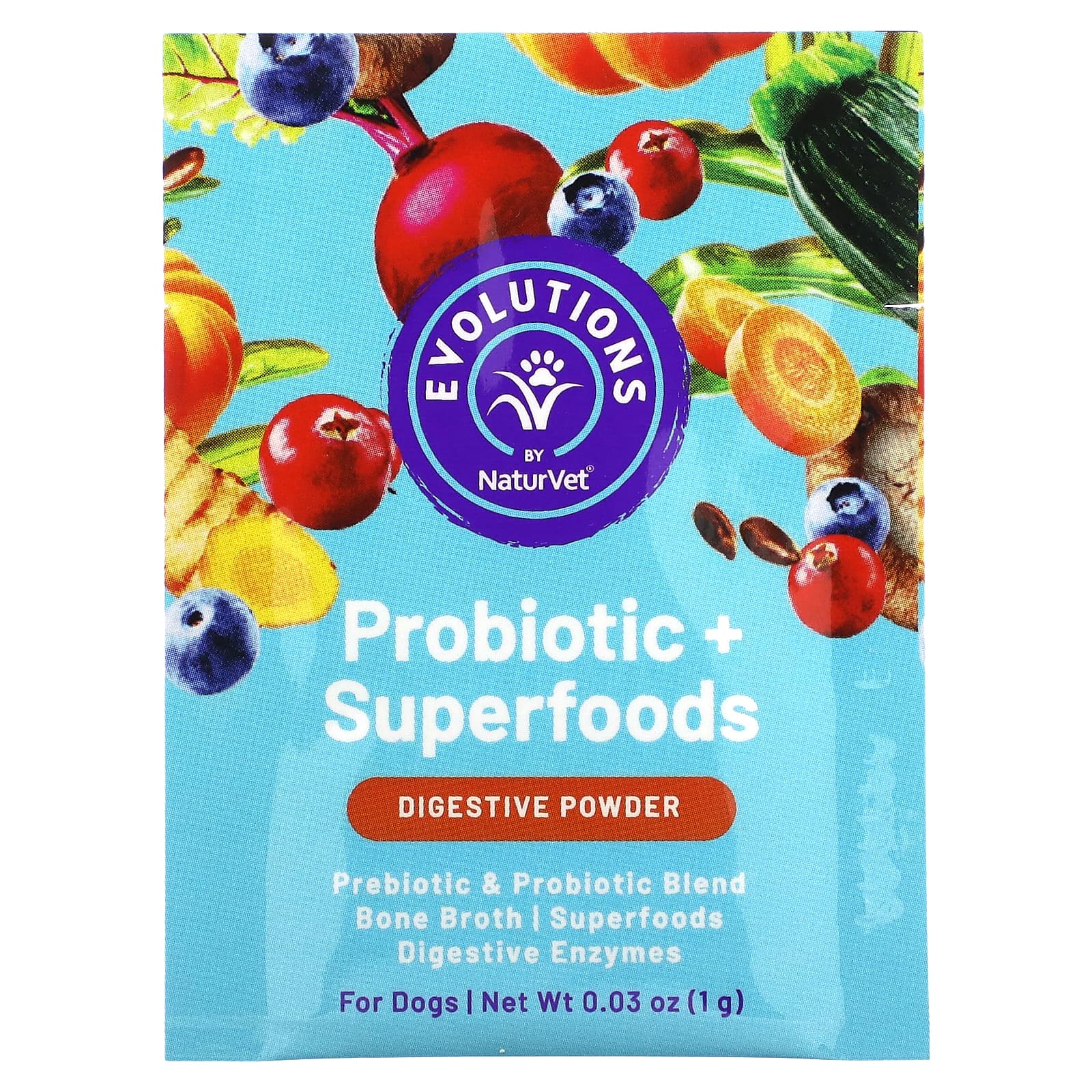 NaturVet, Probiotics + Superfoods, Digestive Powder, For Dogs, 30
