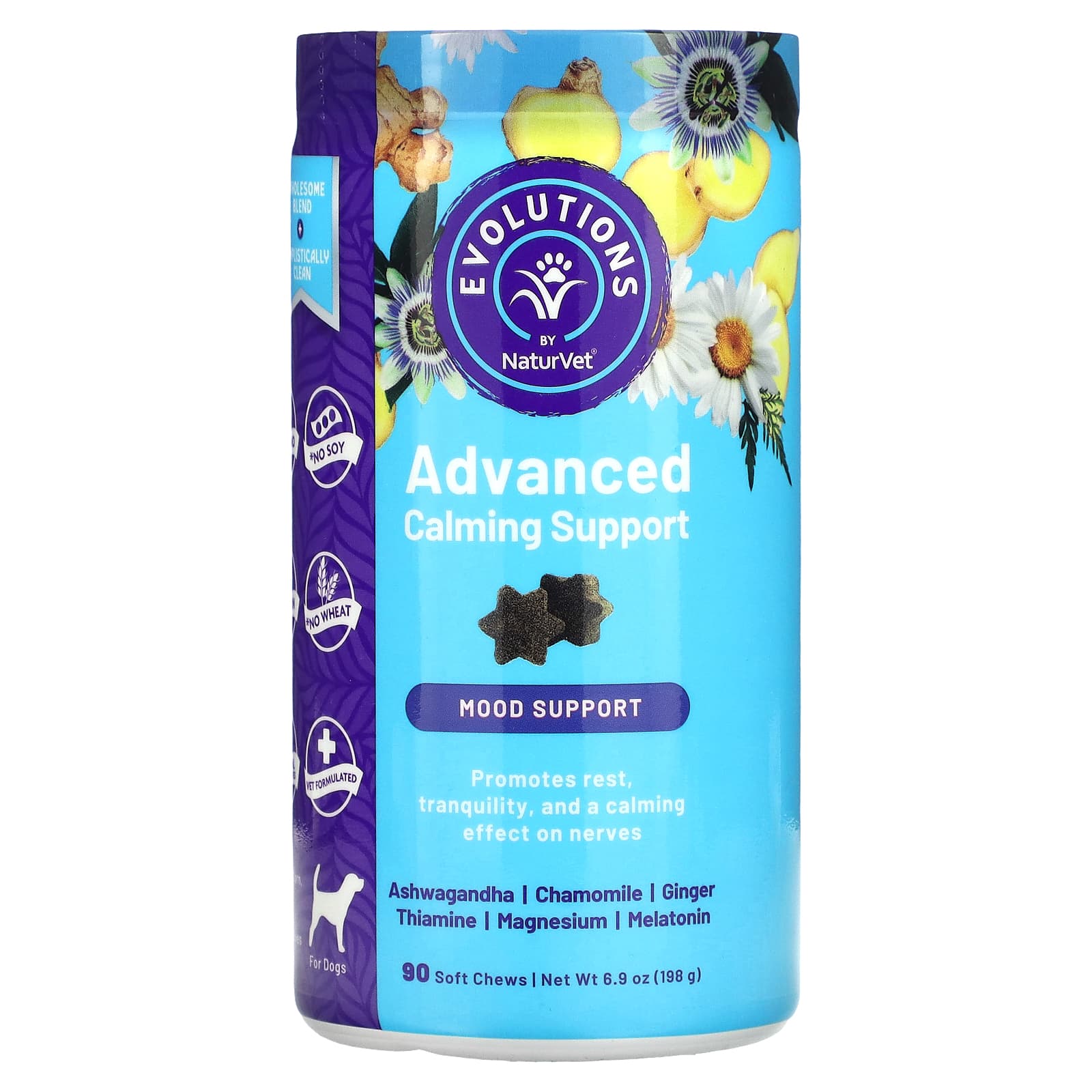 NaturVet, Evolutions, Advanced Calming Support, For Dogs, 90 Soft Chews