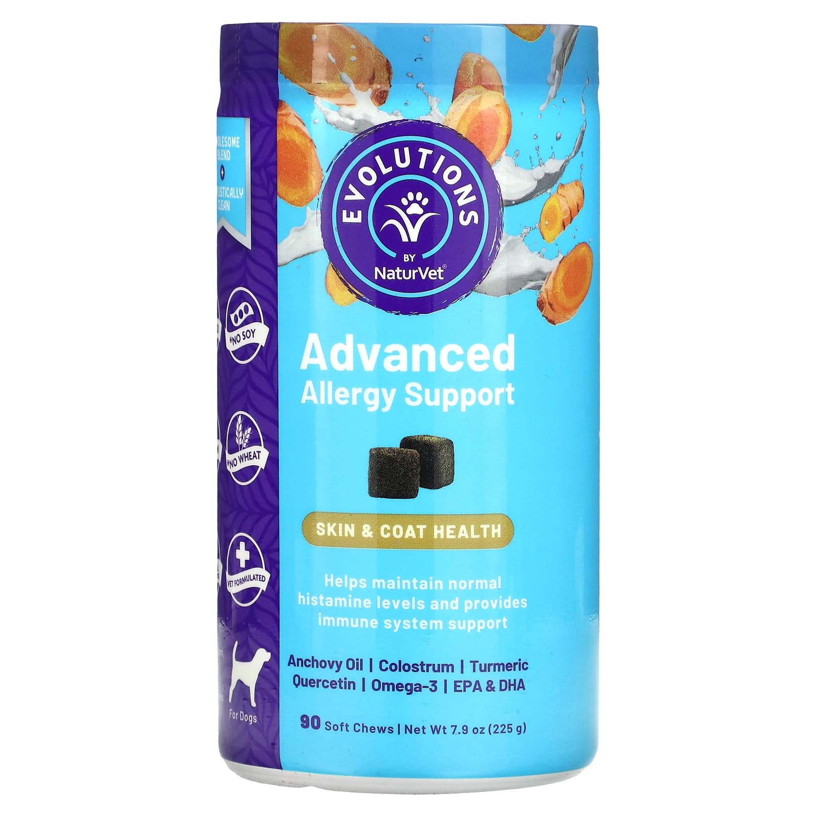 NaturVet, Evolutions, Advanced Allergy Support, For Dogs, 90 Soft Chews