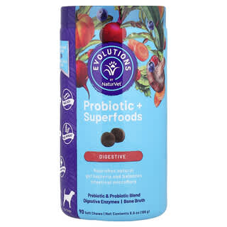 NaturVet, Probiotiques + Superaliments, Digestion, Pour chiens, 90 bouchées à mâcher molles