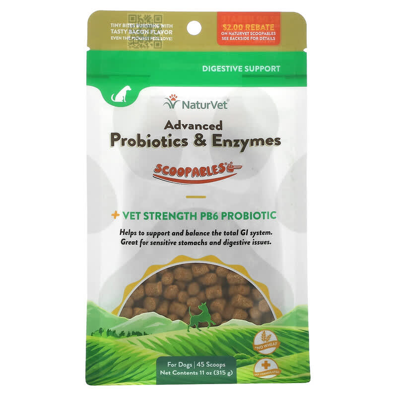 Traitement Chien probiotiques – 60 croquettes Naturelles pré et  probiotiques pour Chiens (Gout Bacon)