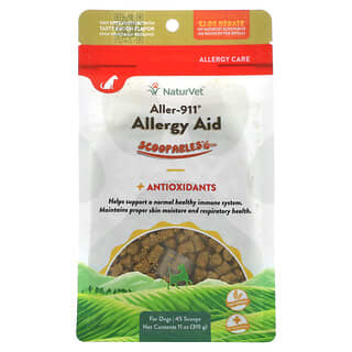 NaturVet, Colheres Medidoras, Auxiliar de Alergia + Antioxidantes Aller-911, Para Cães, Bacon, 315 g (11 oz)