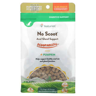 NaturVet, No Scoot 肛腺支援，Scoopables + 南瓜，狗狗專用，培根，45 勺，11 盎司（315 克）