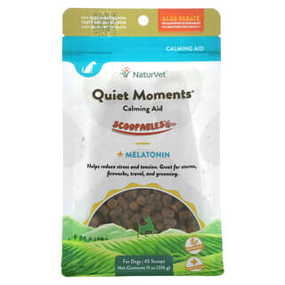 NaturVet, Scoopables，Quiet Moments 舒缓辅助+褪黑荷尔蒙，狗狗专用，培根味，11 盎司（315 克）