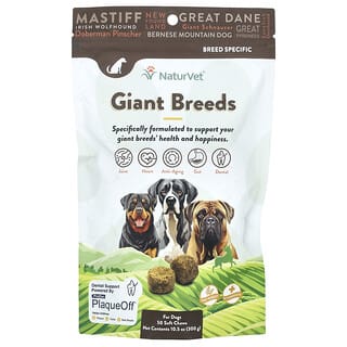 NaturVet‏, Giant Breeds, For Dogs, Hickory Smoked Bacon, 50 Soft Chews, 10.5 oz (300 g)