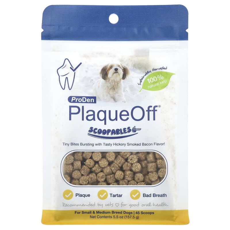 ProDen PlaqueOff Scoopables For Small Medium Breed Dogs Hickory Smoked Bacon 5.5 oz 157.5 g