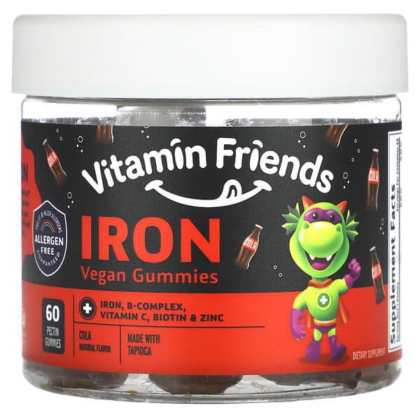 Vitamin Friends, Iron Vegan Gummies, Cola, 60 Pectin Gummies (Discontinued Item)