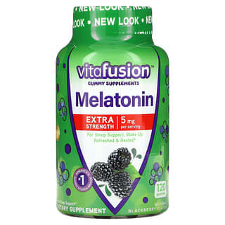 VitaFusion, Melatonina extra fuerte, Sabor natural a zarzamora, 2,5 mg, 120 gomitas