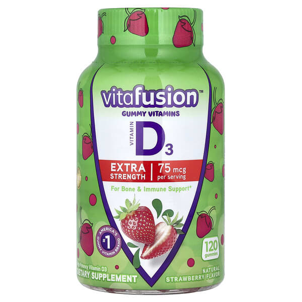 VitaFusion, Gummy Vitamins, Vitamin D3, Extra Strength, Natural ...