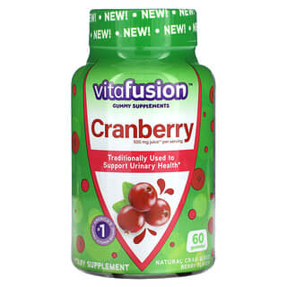 VitaFusion, Cranberry, mit Cranberrys gemischte Beeren, 500 mg, 60 Fruchtgummis (250 mg pro Fruchtgummi)