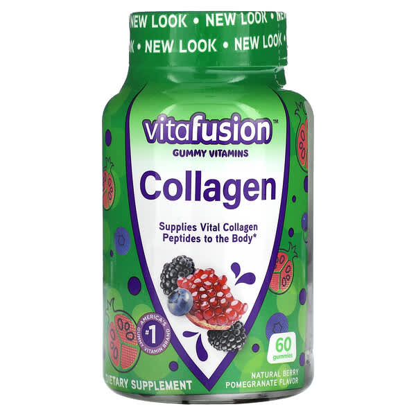 VitaFusion, 膠原蛋白軟糖，天然漿果石榴味，60 粒