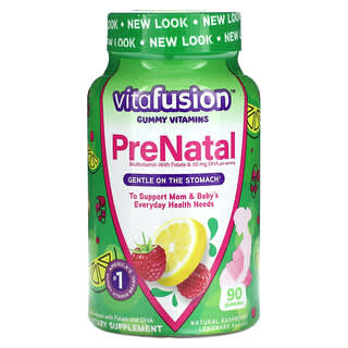 VitaFusion, Gommes vitaminées prénatales, Limonade naturelle à la framboise, 90 gommes