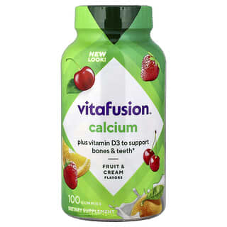 VitaFusion, кальций, фрукты и сливки, 100 жевательных мармеладок