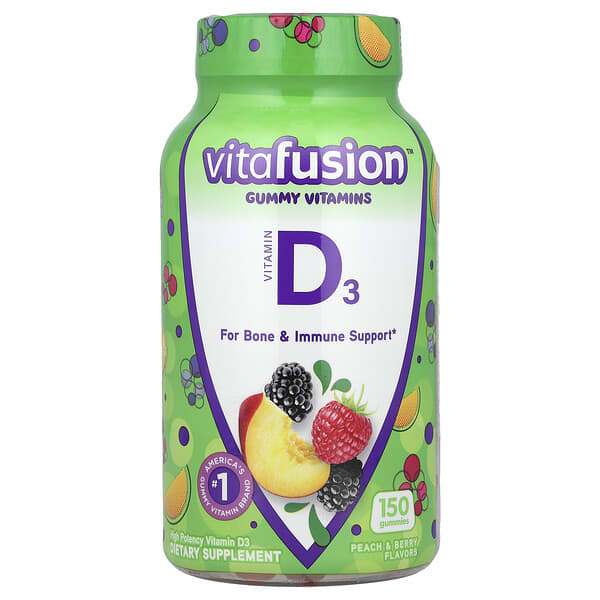 VitaFusion, Vitamin D3, Peach & Berry, 150 Gummies