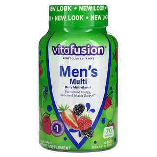 VitaFusion, повноцінний комплекс мультивітамінів для чоловіків, зі смаком натуральних ягід, 70 жувальних таблеток
