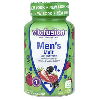 VitaFusion, Multivitamine pentru bărbați, multivitamine zilnice, fructe de pădure naturale, 70 de gume