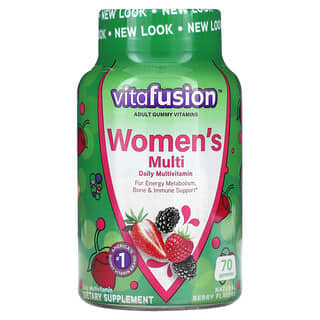 VitaFusion, Multivitamínico completo para mulheres, Sabores naturais de frutas silvestres, 70 Gomas