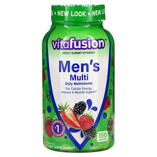 VitaFusion, повноцінний комплекс мультивітамінів для чоловіків, зі смаком натуральних ягід, 150 жувальних мармеладок