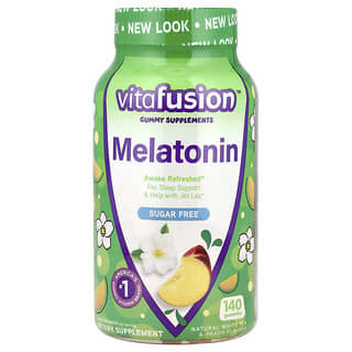 VitaFusion, Melatonin Gummies, Natural White Tea & Peach, Sugar Free, 3 mg, 140 Gummies