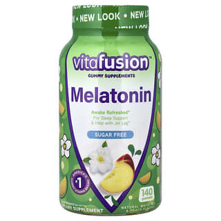 VitaFusion, Melatonin Gummies, Natural White Tea & Peach, Sugar Free, 3 mg, 140 Gummies
