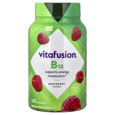 VitaFusion, B12 Gummies, Raspberry, 140 Gummies (500 mcg Per gummy)