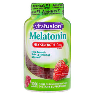 VitaFusion, Melatonina de Força Máxima, Sabor Natural de Morango, 5 mg, 100 Gomas
