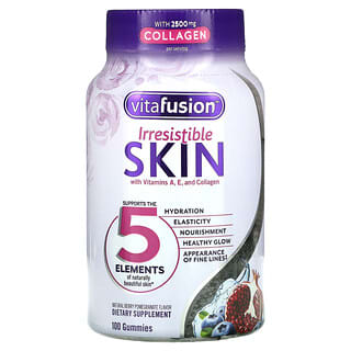 VitaFusion, Irresistible Skin, with Vitamins A, E, and Collagen, Natural Berry Pomegranate, 100 Gummies