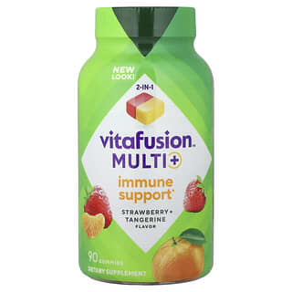VitaFusion, Multi+ Immune gumeni vitamini, mandarine i jagode, 90 gumenih bombona