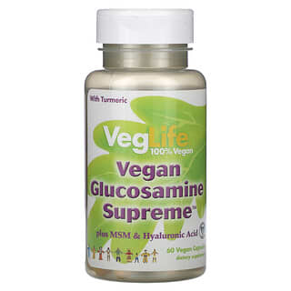 VegLife, Glucosamina suprema vegana, 60 cápsulas veganas