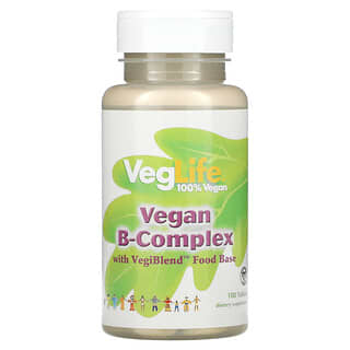 VegLife, Complexo B, Vegano, 100 comprimidos