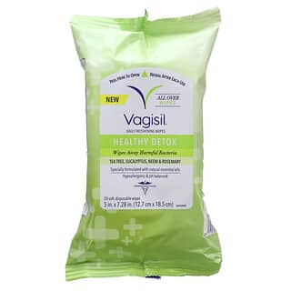 Vagisil, освежающие салфетки для ежедневного использования, для здоровой детоксикации, 20 одноразовых салфеток