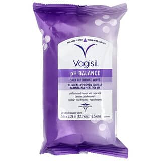 Vagisil, Toallitas refrescantes de uso diario, pH equilibrado, 20 toallitas desechables