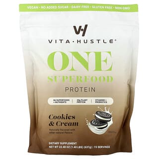 VitaHustle, One Superfood Protein, Cookies & Cream, 1.40 lbs (637 g)