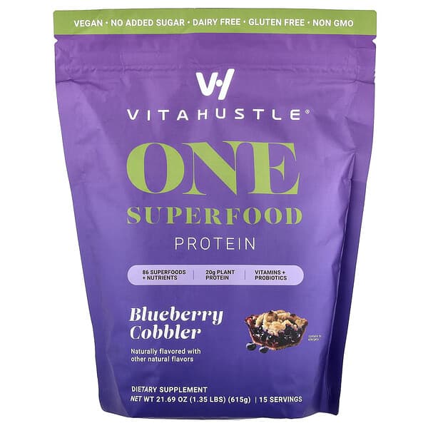 One Superfood Protein, Blueberry Cobbler, 1.35 lbs (615 g)