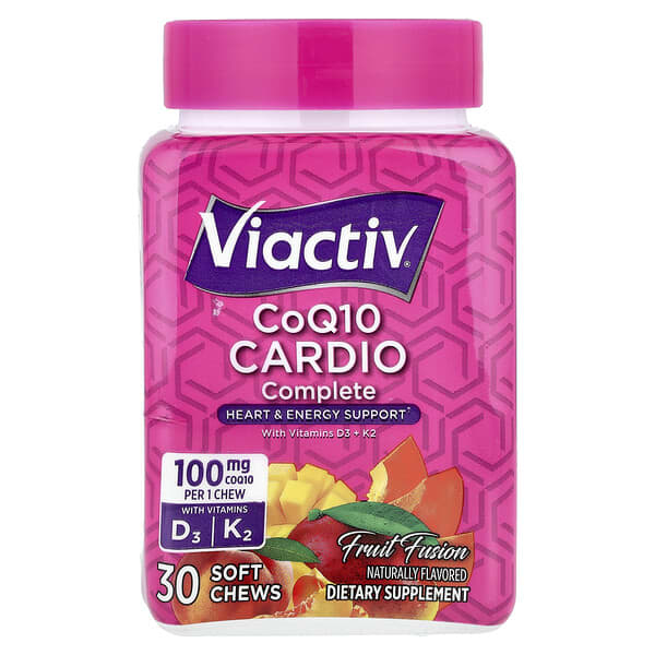 Viactiv, CoQ10 Cardio Complete With Vitamins D3 + K2, Fruit Fusion, 30 Soft Chews — product photo 1
