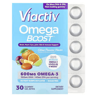 Viactiv, Gomitas Omega Boost®, Pasión cítrica, 30 gomitas en forma de gel