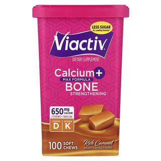 Viactiv, Calcium + Bone Strengthening, Max Formula, Rich Caramel, 100 Soft Chews